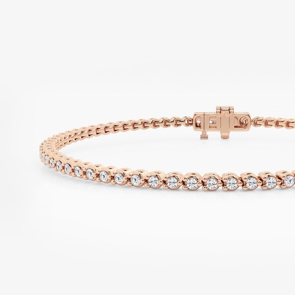 Additional Image 1 for  1 ctw Round Lab Grown Diamond Three-Prong Tennis Bracelet - 8 Inches