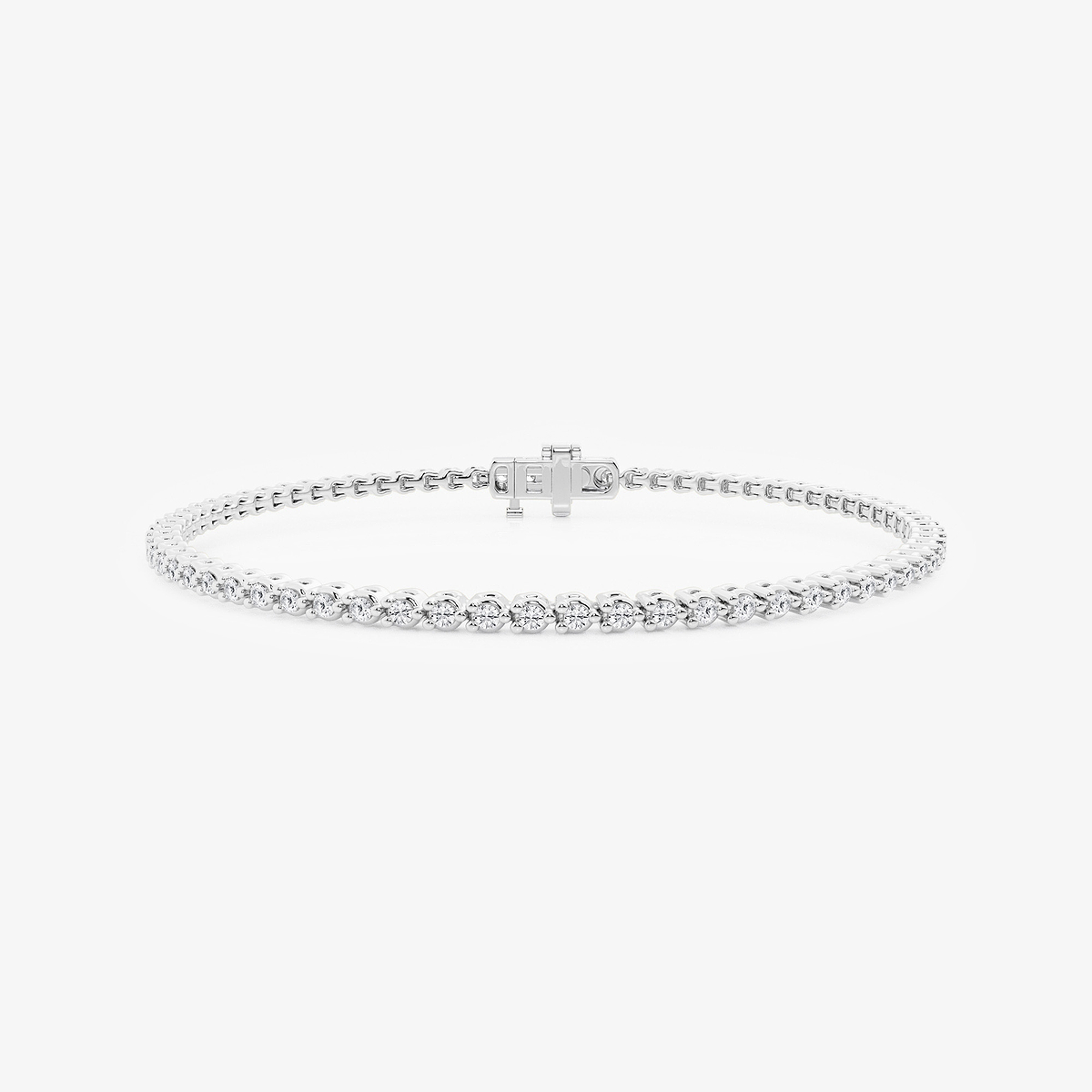 1 ctw Round Lab Grown Diamond Three-Prong Tennis Bracelet - 7 Inches