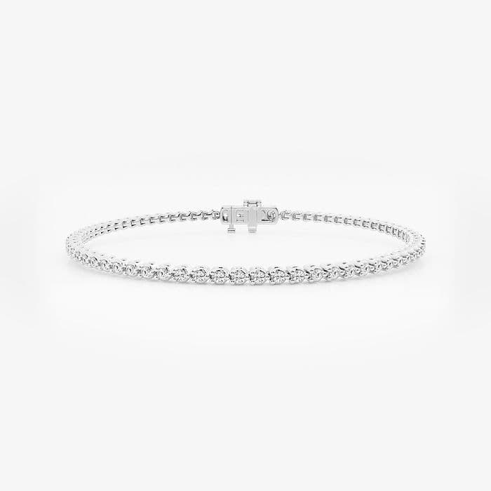 1 ctw Round Lab Grown Diamond Three-Prong Tennis Bracelet - 7 Inches