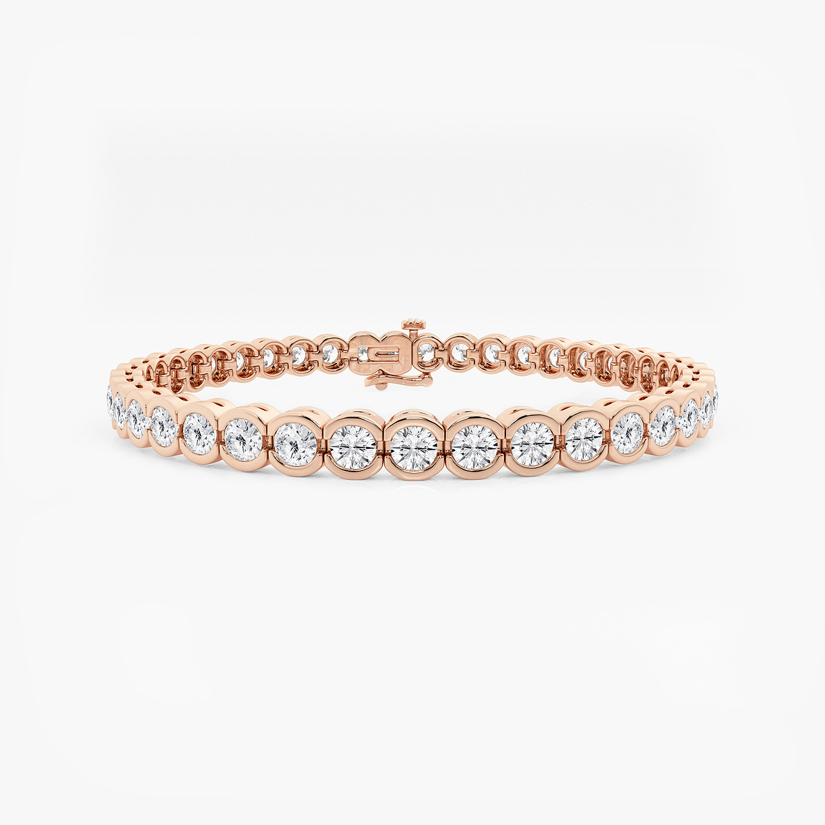 10 ctw Round Lab Grown Diamond Half Bezel Tennis Bracelet - 7 Inches