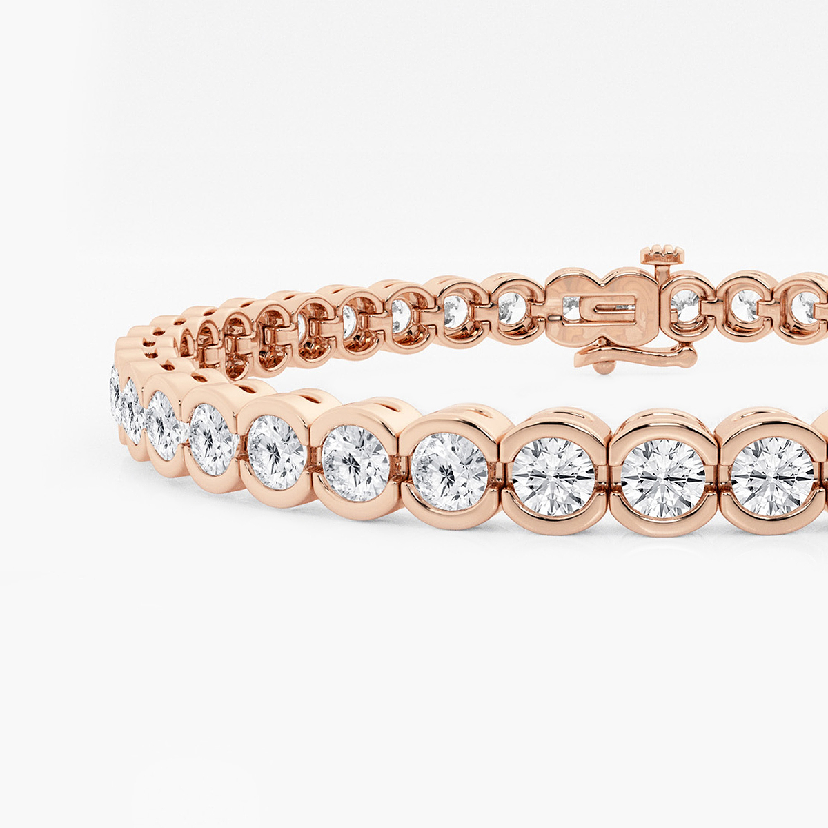 Additional Image 1 for  10 ctw Round Lab Grown Diamond Half Bezel Tennis Bracelet - 7 Inches