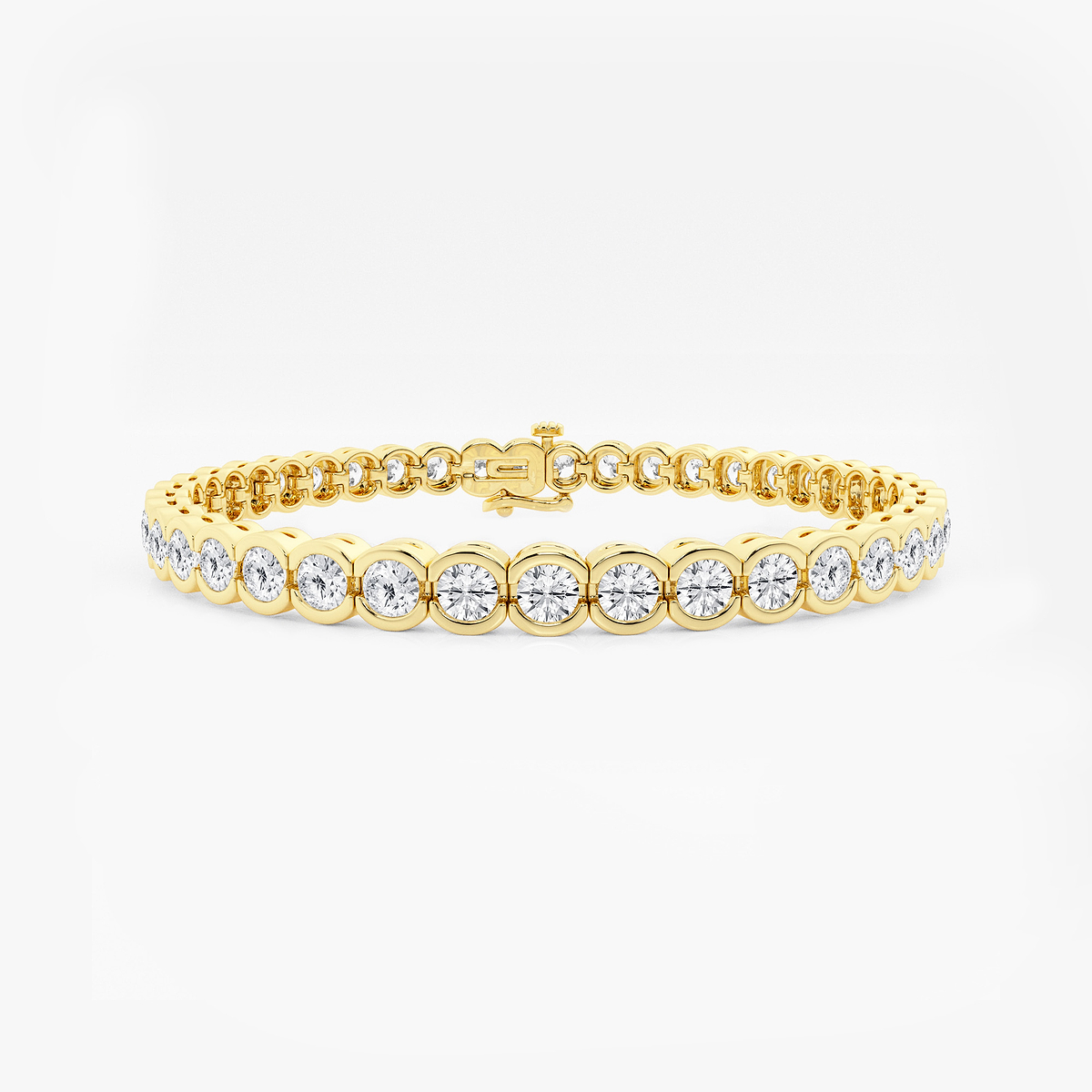 10 ctw Round Lab Grown Diamond Half Bezel Tennis Bracelet - 7 Inches