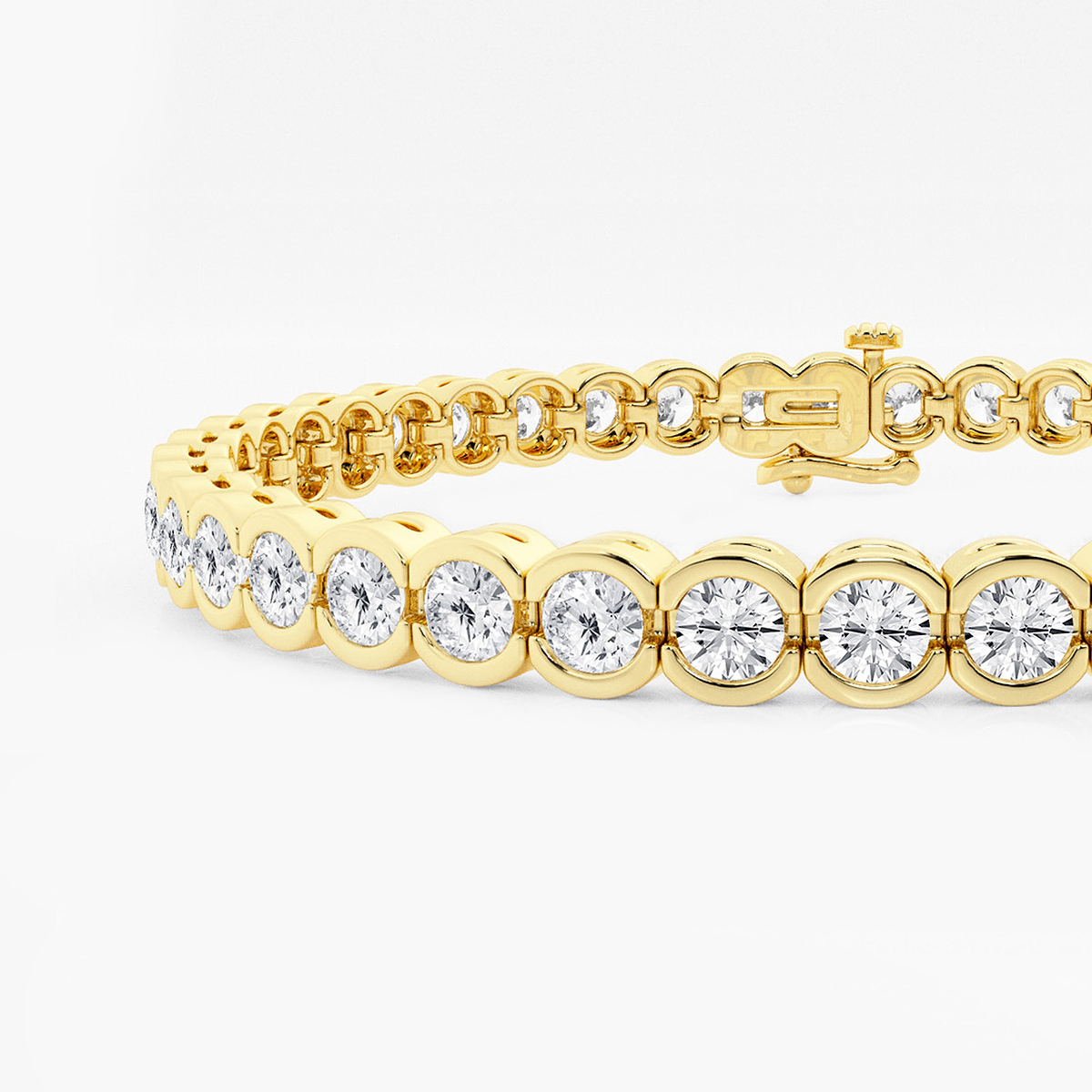 Additional Image 1 for  10 ctw Round Lab Grown Diamond Half Bezel Tennis Bracelet - 7 Inches