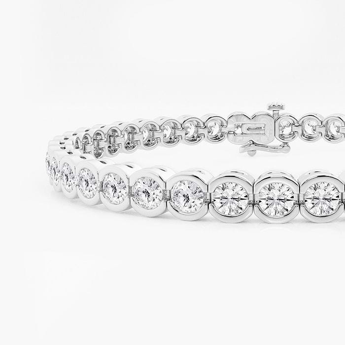 Half Bezel Round Tennis Bracelet