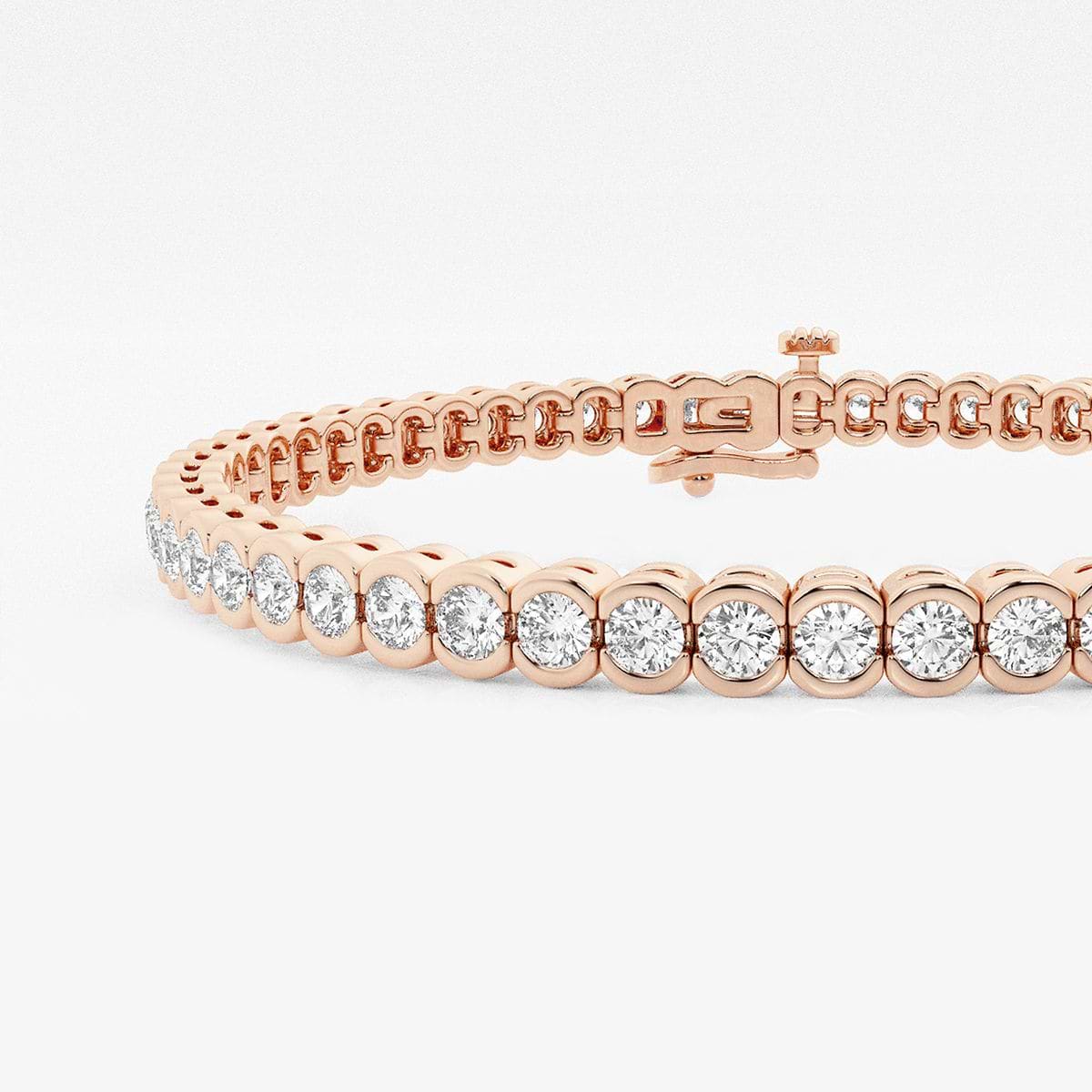 Additional Image 1 for  5 ctw Round Lab Grown Diamond Half Bezel Tennis Bracelet - 7 Inches