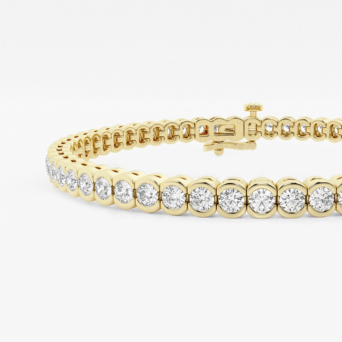 Additional Image 1 for  5 ctw Round Lab Grown Diamond Half Bezel Tennis Bracelet - 7 Inches
