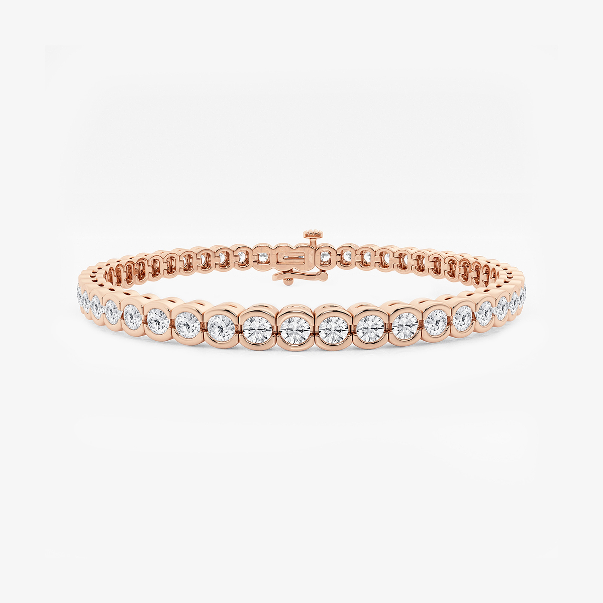 7 ctw Round Lab Grown Diamond Half Bezel Tennis Bracelet - 7 Inches
