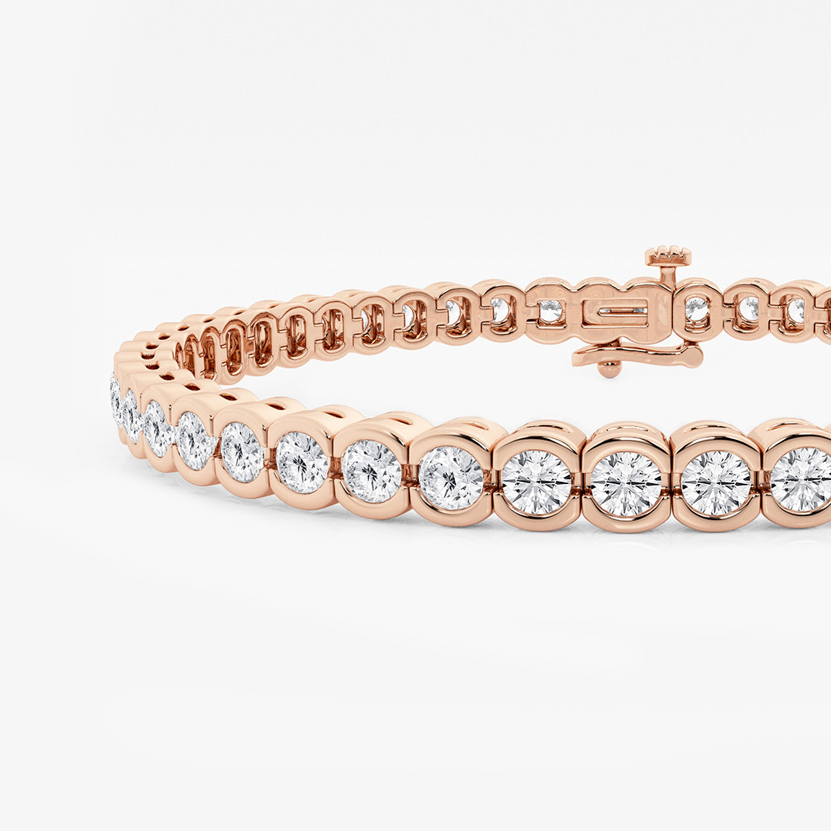 Additional Image 1 for  7 ctw Round Lab Grown Diamond Half Bezel Tennis Bracelet - 7 Inches