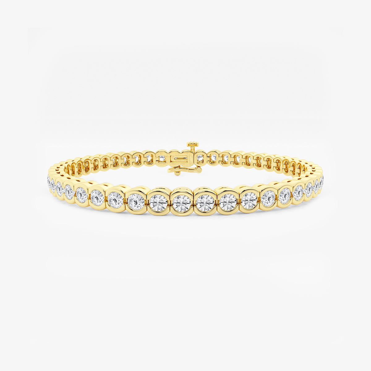 7 ctw Round Lab Grown Diamond Half Bezel Tennis Bracelet - 7 Inches