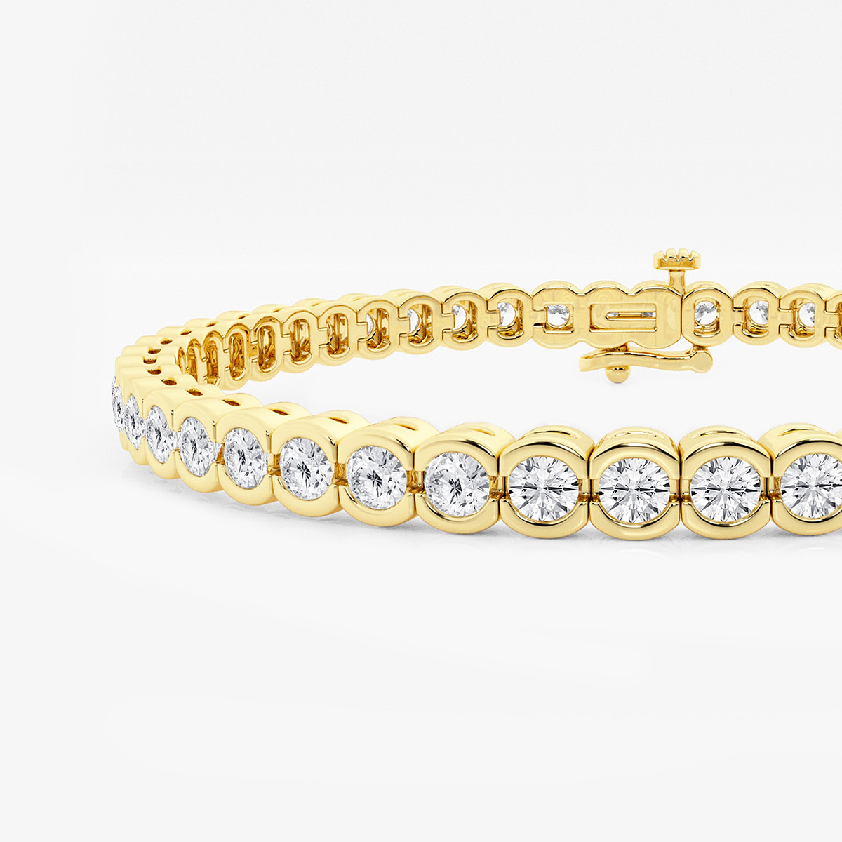 Additional Image 1 for  7 ctw Round Lab Grown Diamond Half Bezel Tennis Bracelet - 7 Inches