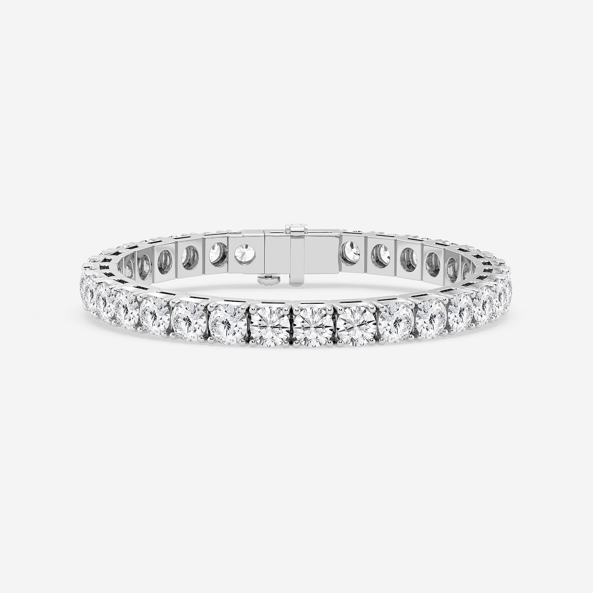 20 ctw Round Lab Grown Diamond Four-Prong Tennis Bracelet - 7 Inches 14K White Gold, DE, VS1