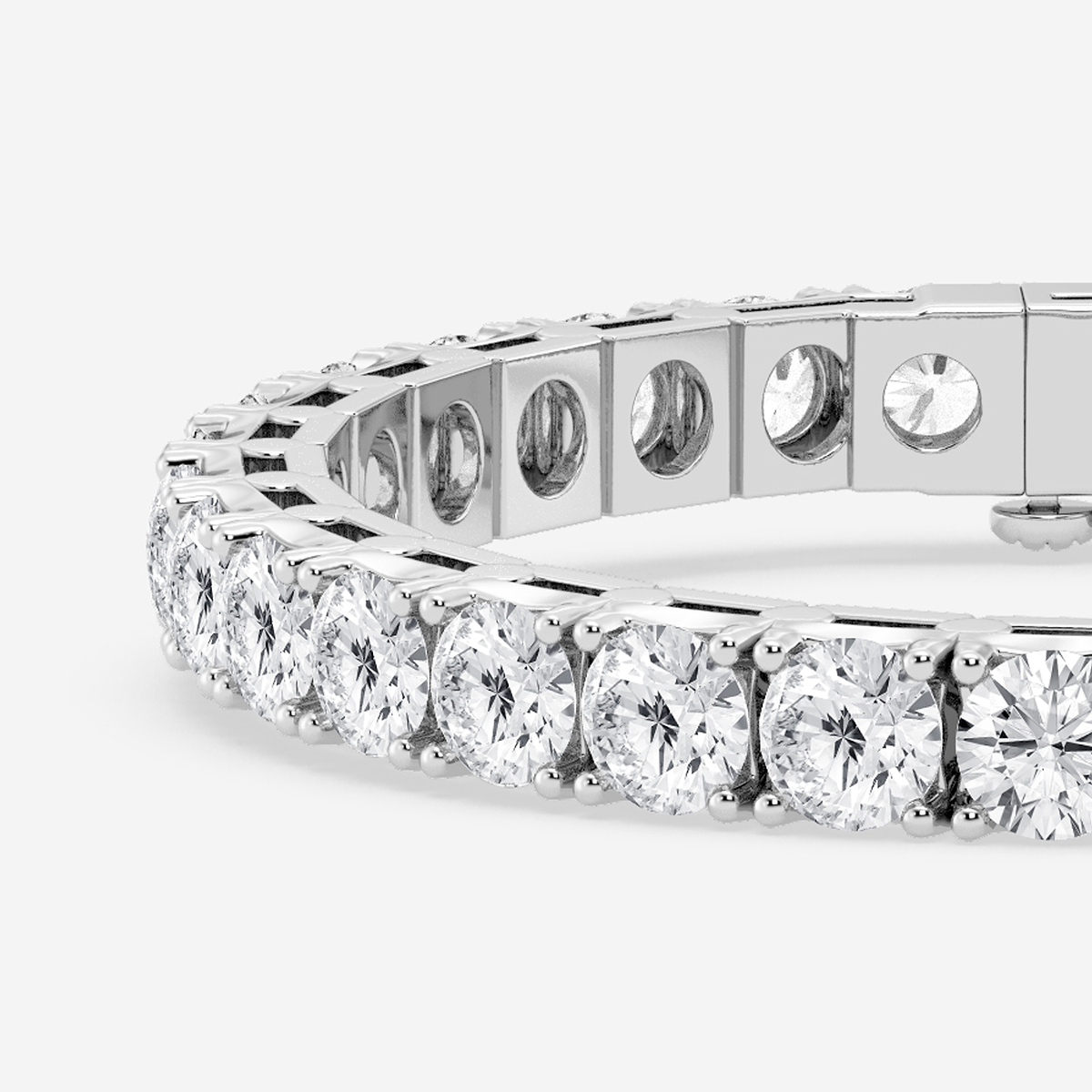20 ctw Round Lab Grown Diamond Four-Prong Tennis Bracelet - 7 Inches 14K White Gold, DE, VS1