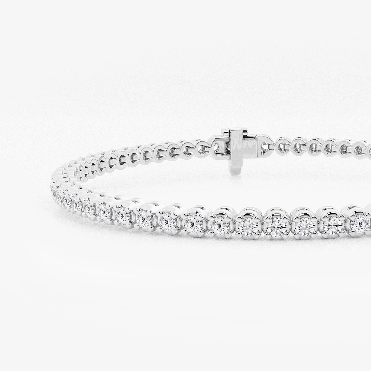 2 ctw Round Lab Grown Diamond Four-Prong Tennis Bracelet - 6.5 Inches 14K White Gold, FG, VS2+