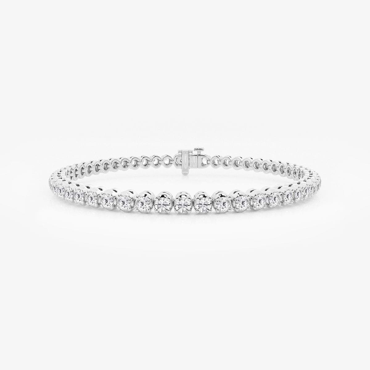 4 Prong Round Tennis Necklace - 14k White Gold, 10.00 Ct (12490) 4 Prong Round Tennis Necklace - 14k White Gold, 10.00 Ct (12490)