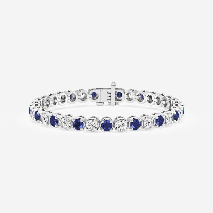 Sapphire Four Prong Round Tennis Bracelet