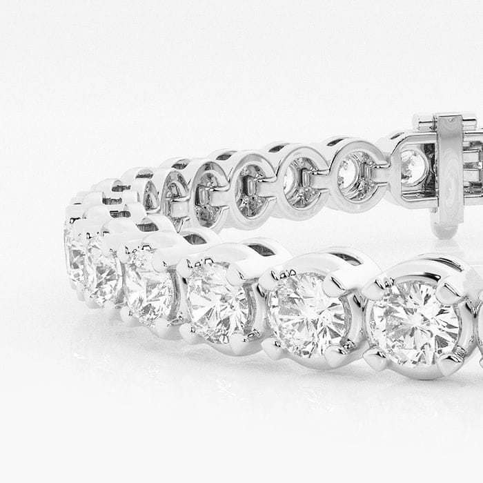 Four Prong Men's Round Tennis Bracelet