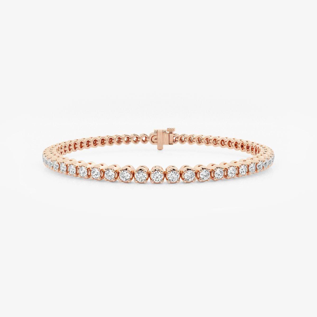 3 ctw Round Lab Grown Diamond Four-Prong Tennis Bracelet - 7 Inches