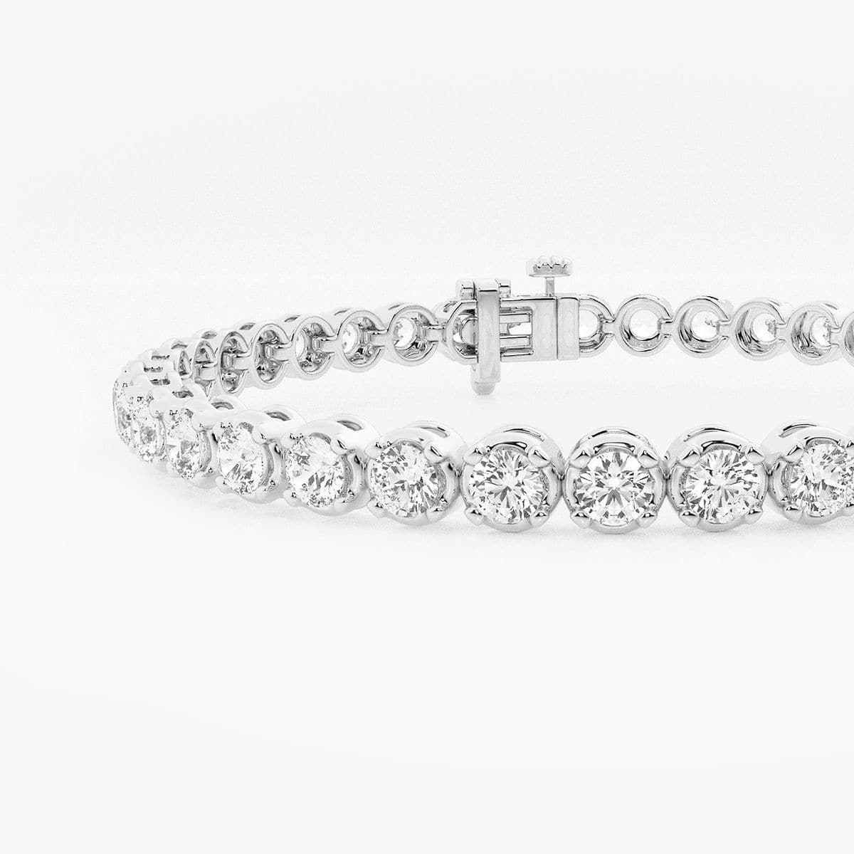 Additional Image 1 for  7 ctw Round Lab Grown Diamond Four-Prong Tennis Bracelet - 7 Inches