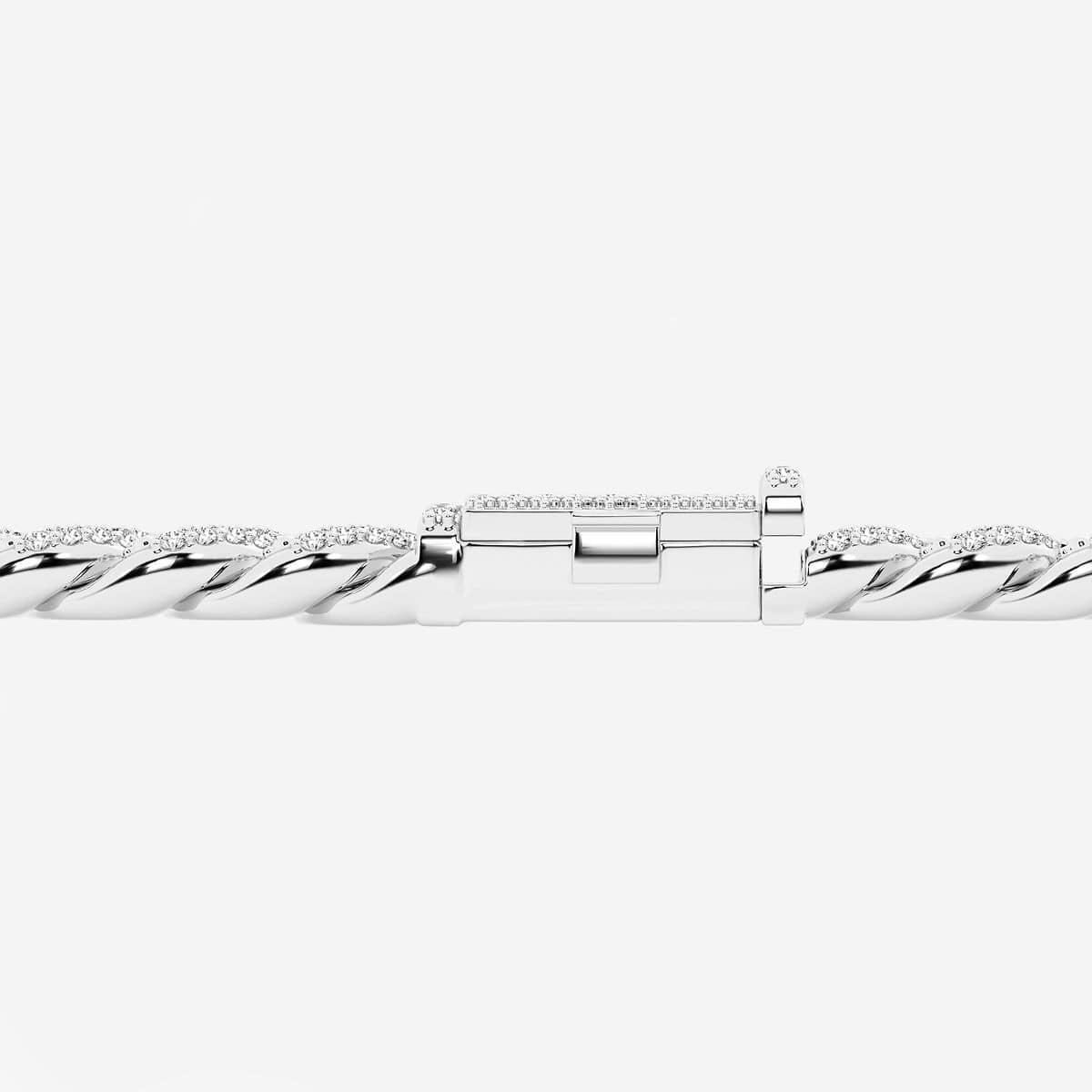2 1/2 ctw Round Lab Grown Diamond Cuban Link Bracelet - 8 Inches Sterling Silver, FG, VS2+