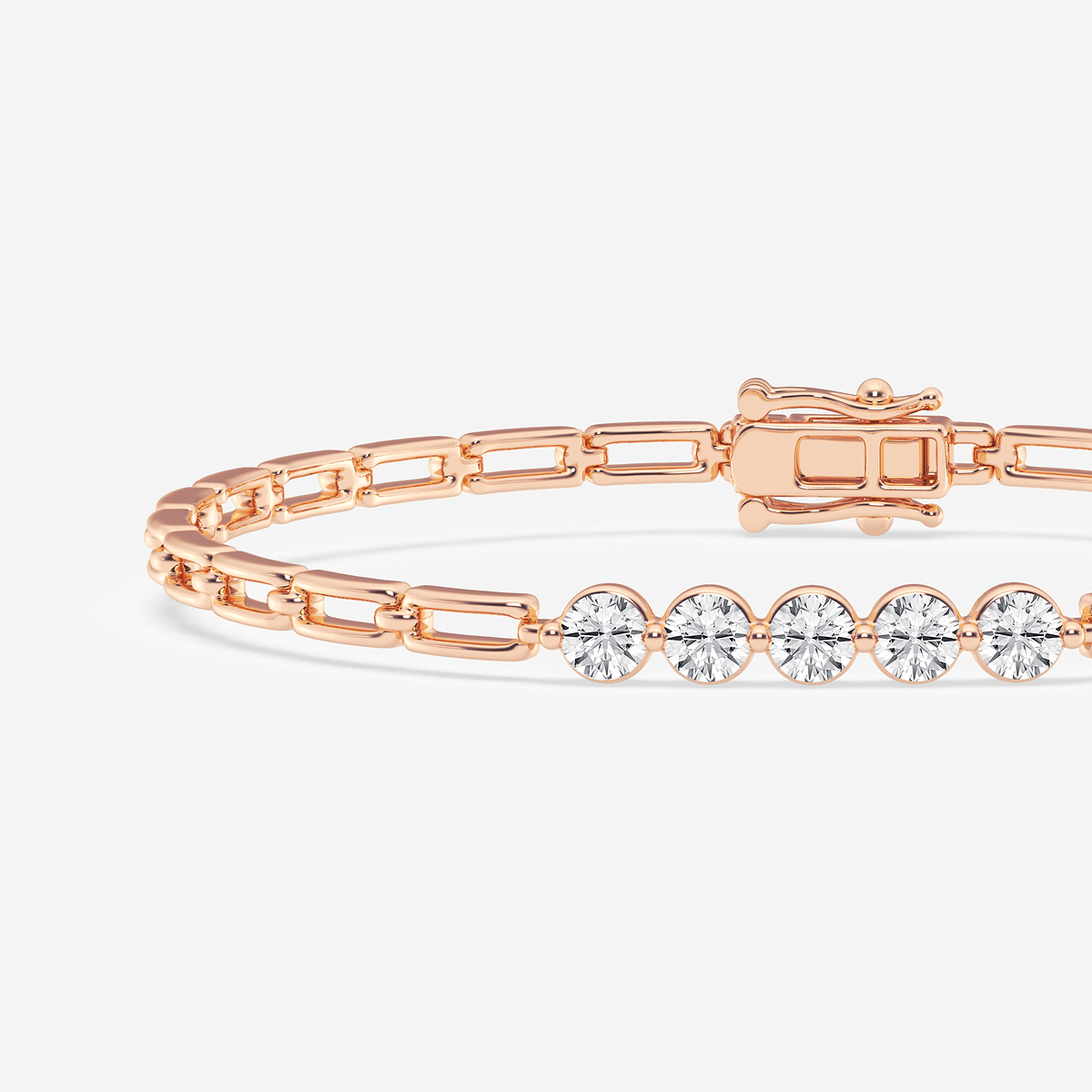 Additional Image 1 for  1 ctw Round Lab Grown Diamond Adjustable Five Stone Bracelet - 7 Inches