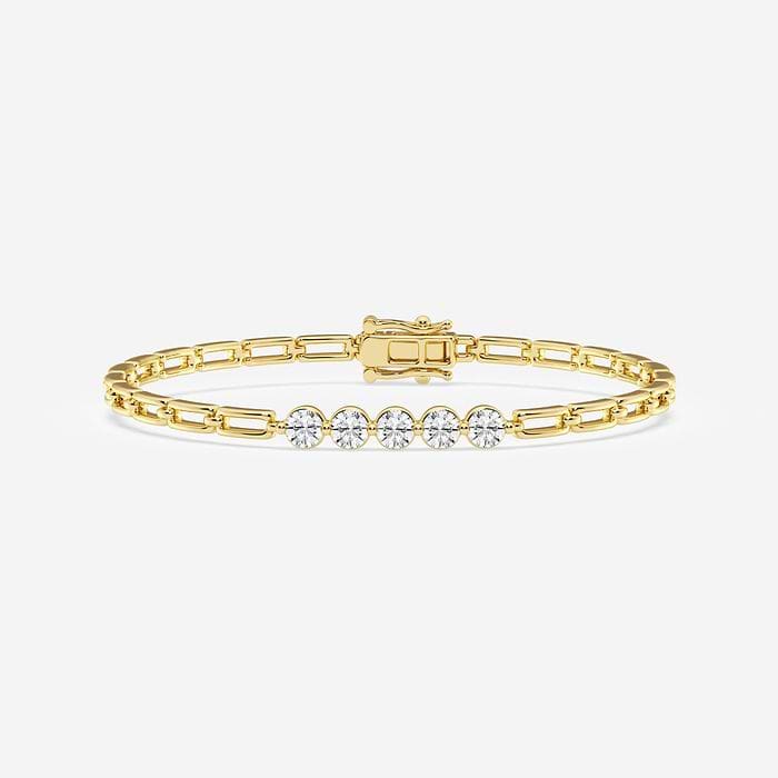 Adjustable Five Stone Round Fashion Bracelet