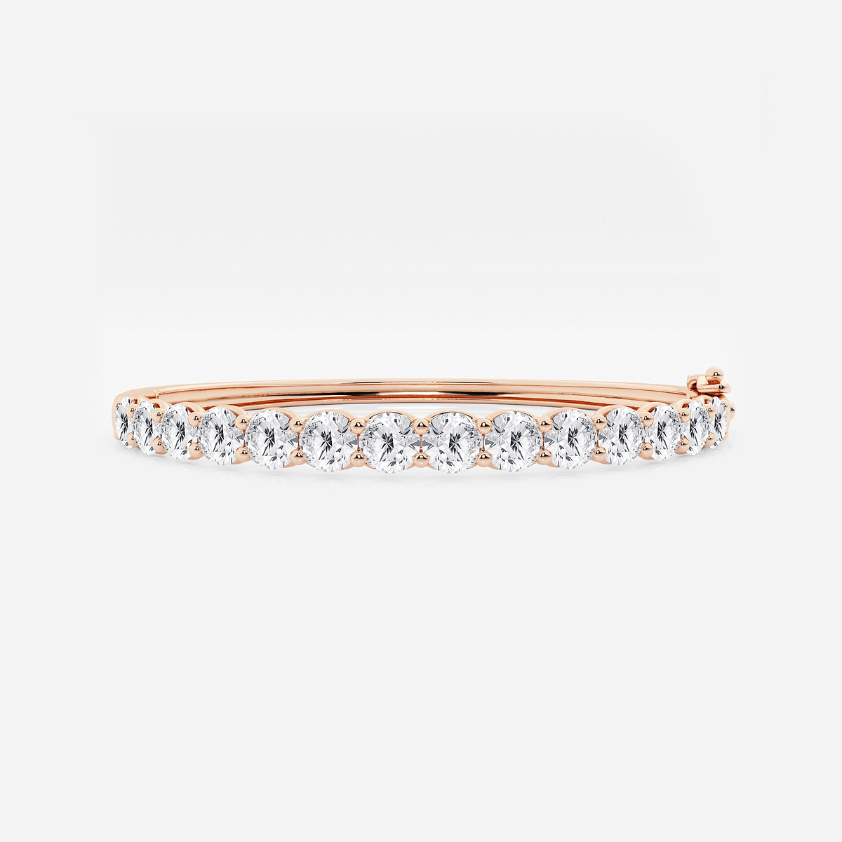 7 ctw Round Lab Grown Diamond Bangle Bracelet - 7 Inches