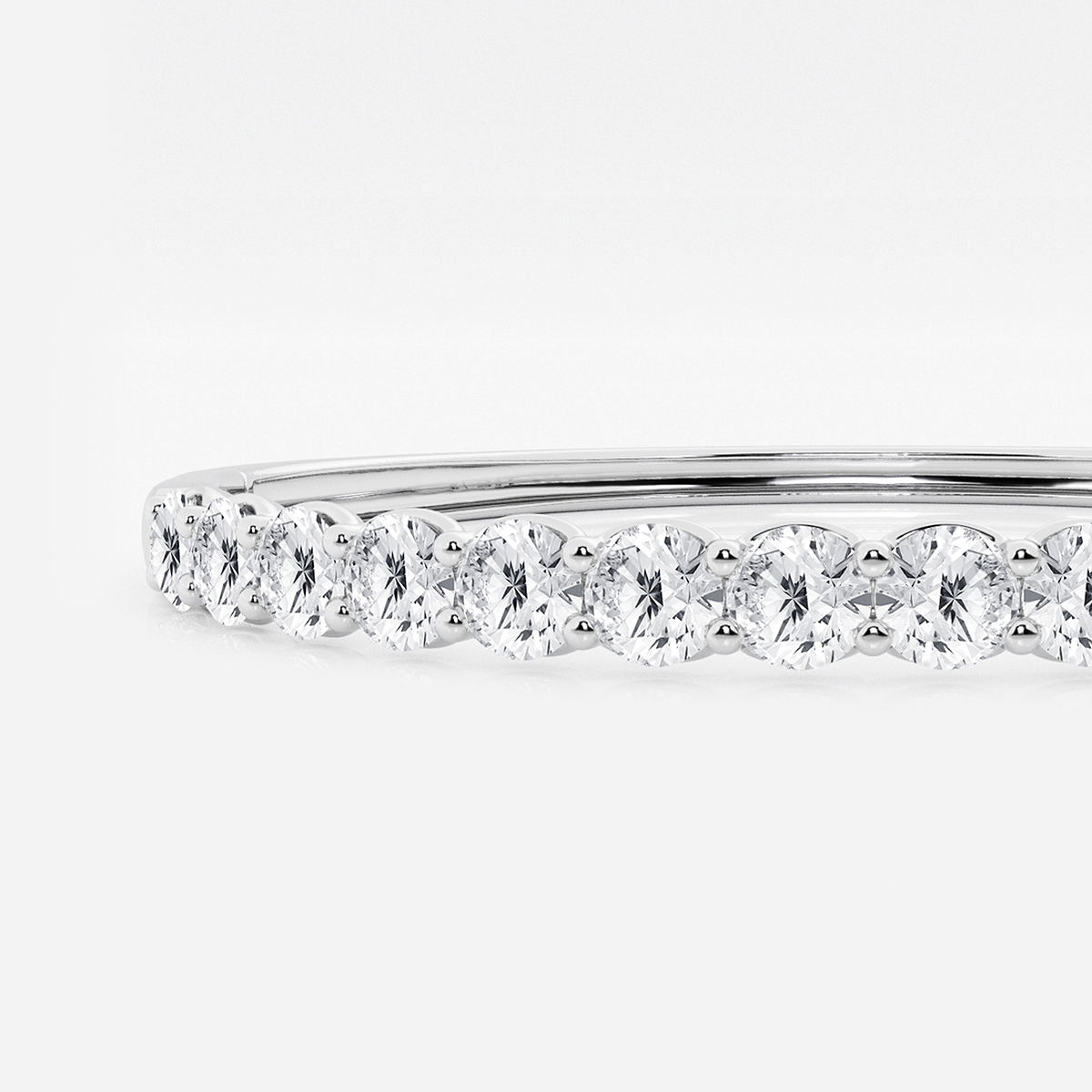 Additional Image 1 for  7 ctw Round Lab Grown Diamond Bangle Bracelet - 7 Inches