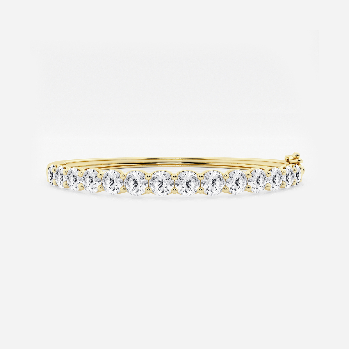 7 ctw Round Lab Grown Diamond Bangle Bracelet - 7 Inches