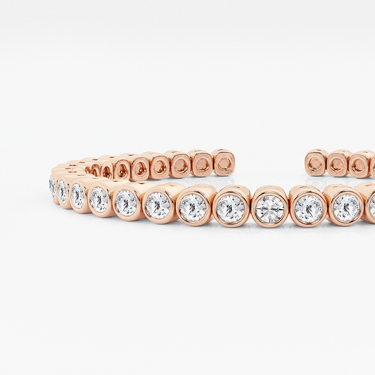 Additional Image 1 for  näas Flowing 5 ctw Round Lab Grown Diamond Bold Bangle Bracelet - 6 Inches