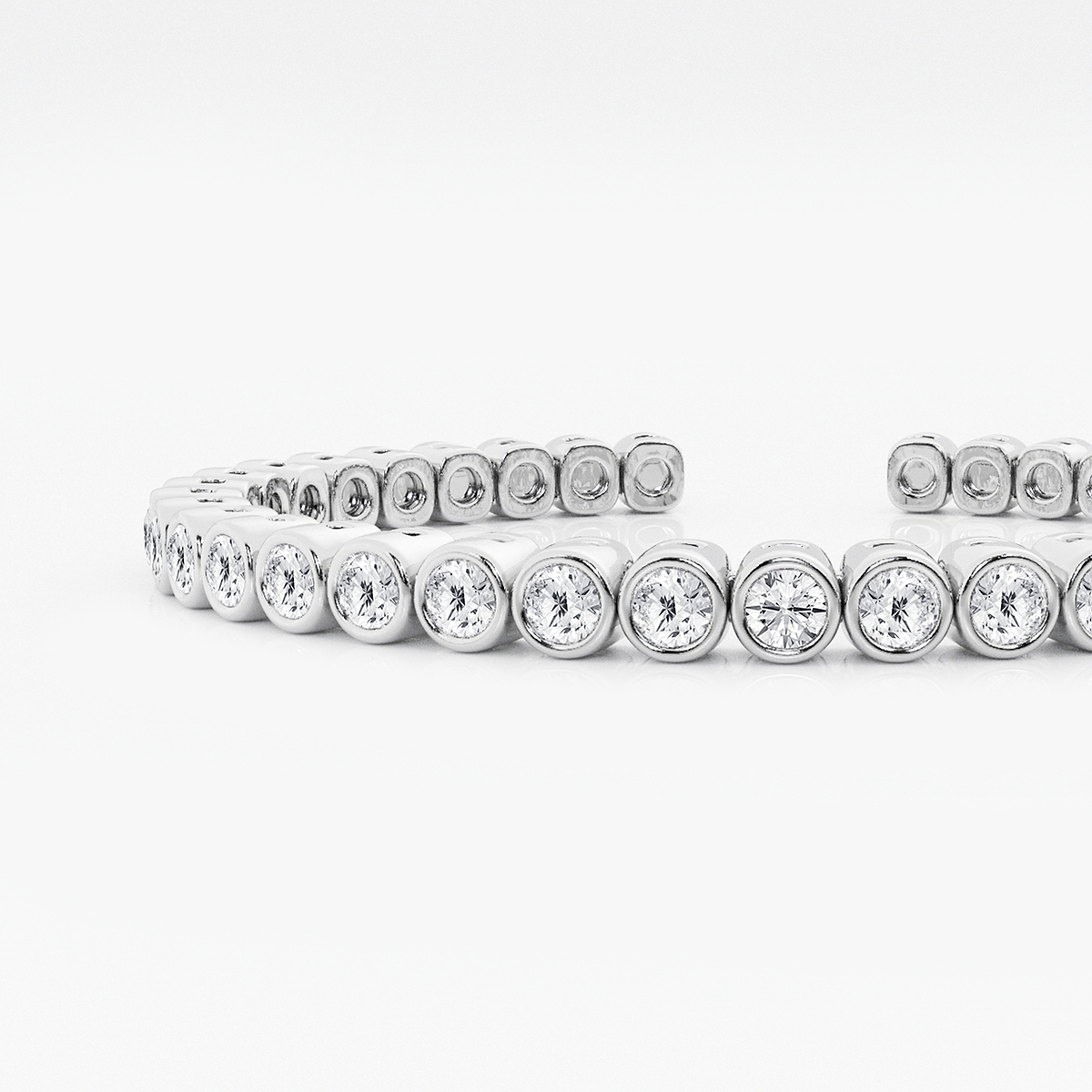 Additional Image 1 for  näas Flowing 5 ctw Round Lab Grown Diamond Bold Bangle Bracelet - 6 Inches