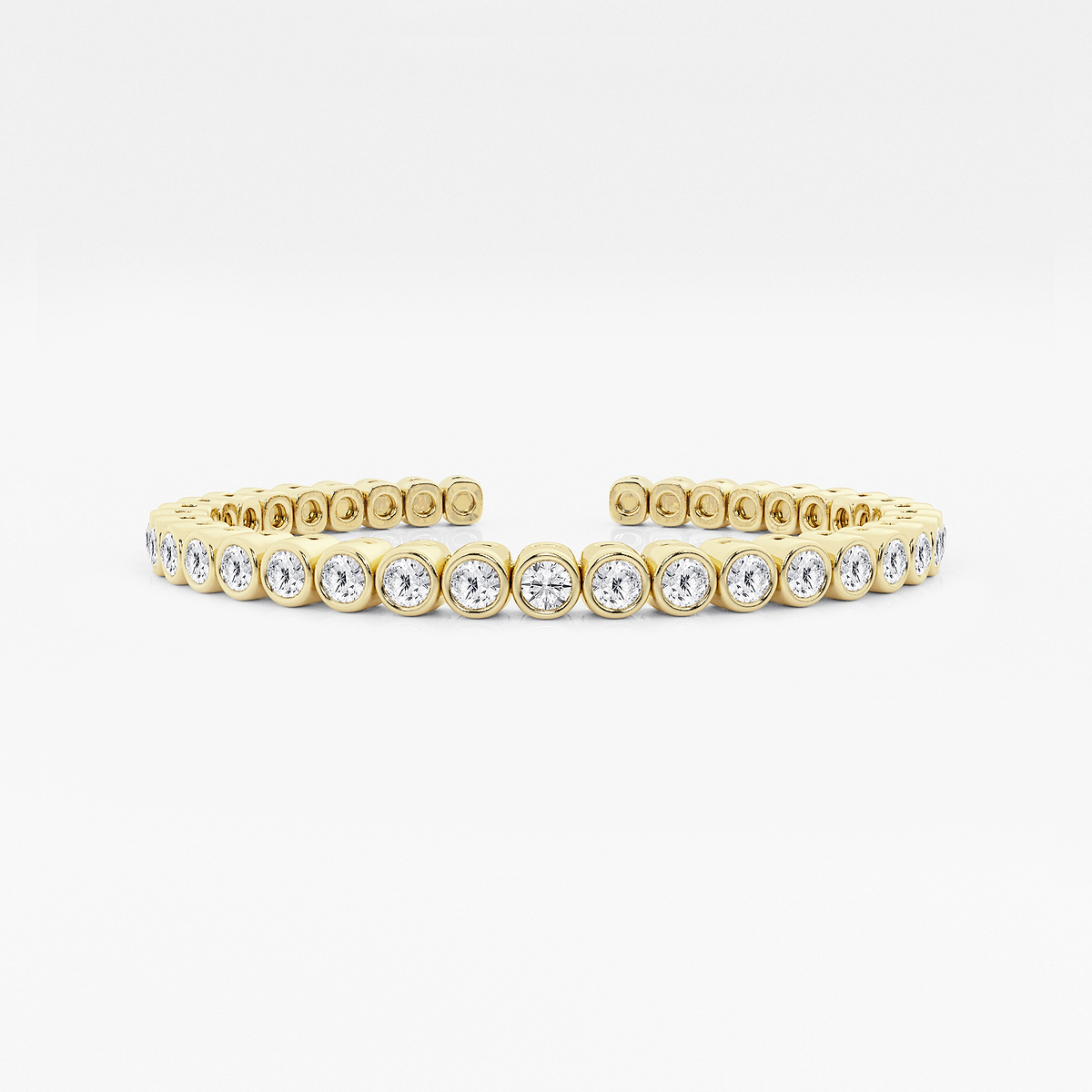 näas Flowing 5 ctw Round Lab Grown Diamond Bold Bangle Bracelet - 6 Inches
