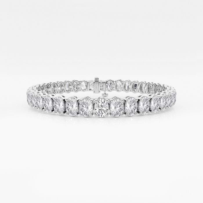 15 ctw Oval Lab Grown Diamond Tennis Bracelet - 7 Inches