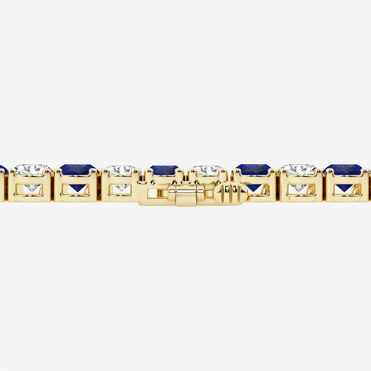 Additional Image 2 for  14 ctw Oval Created Sapphire and Oval Lab Grown Diamond Four-Prong Tennis Bracelet - 7 Inches