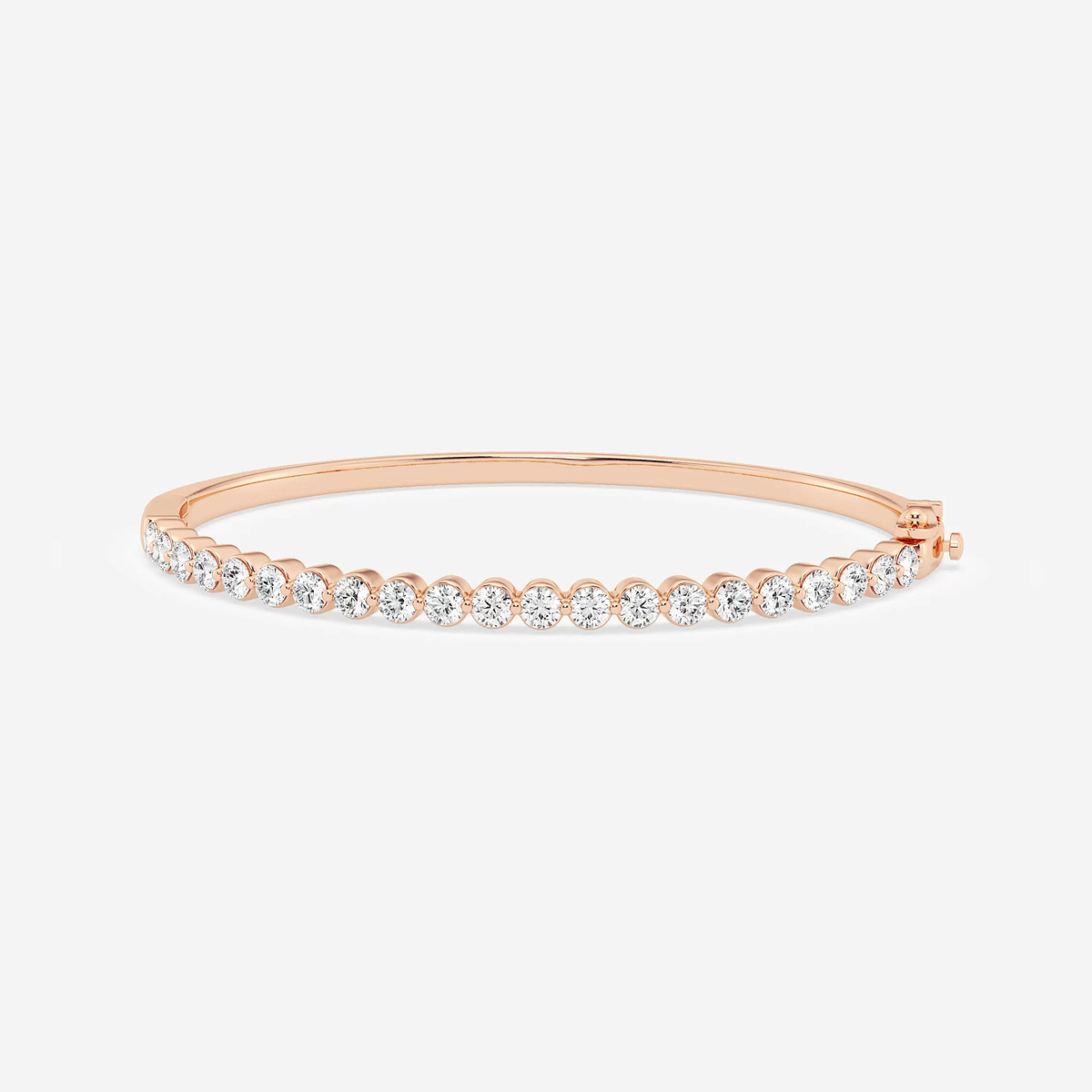3 1/6 ctw Round Lab Grown Diamond Floating Bangle Bracelet - 7 Inches