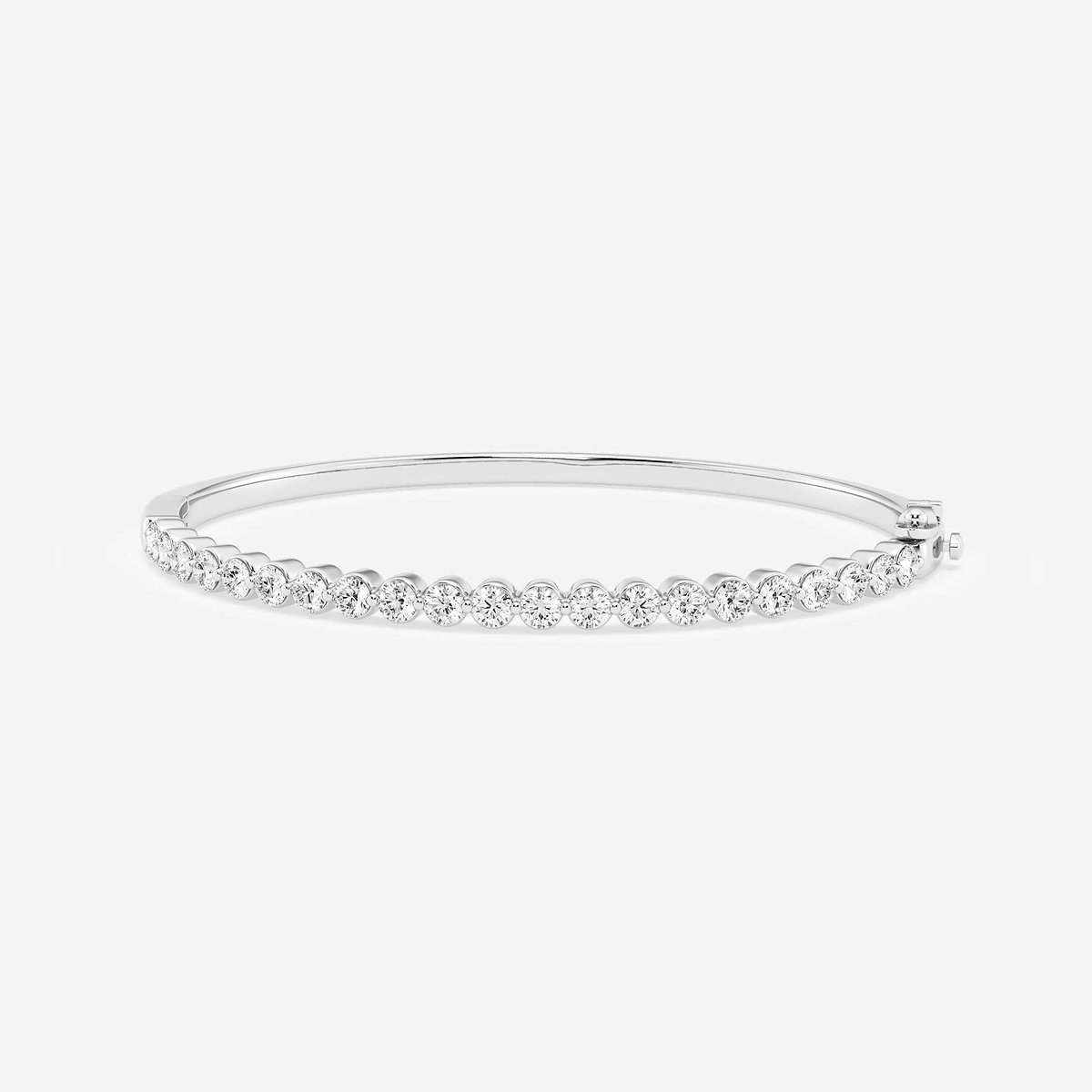 3 1/6 ctw Round Lab Grown Diamond Floating Bangle Bracelet - 7 Inches