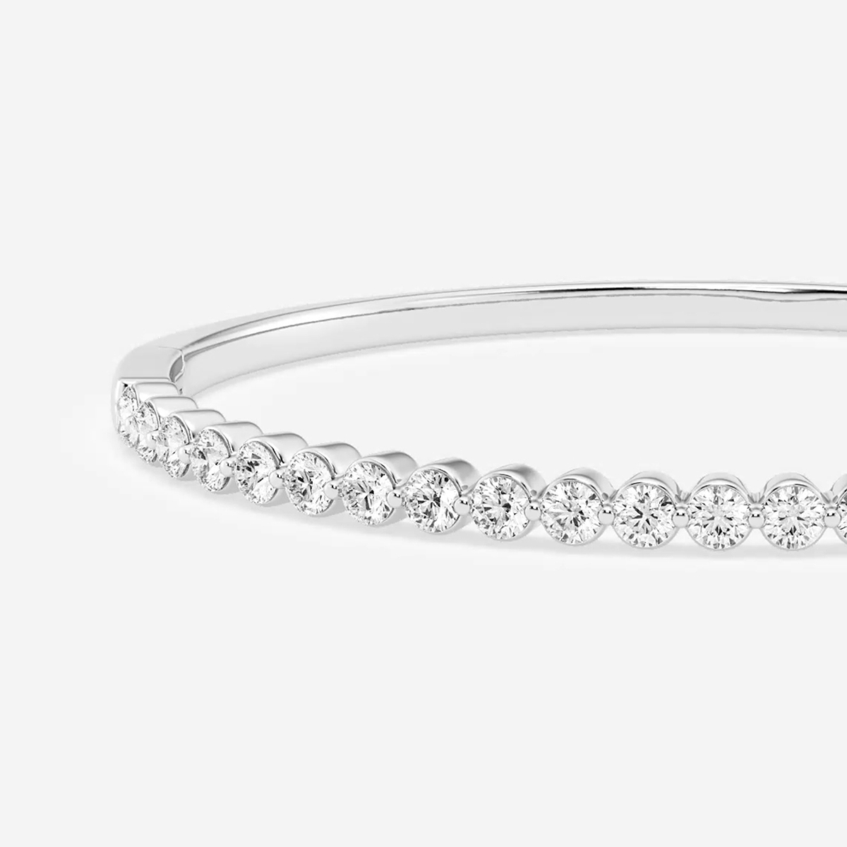 Additional Image 1 for  3 1/6 ctw Round Lab Grown Diamond Floating Bangle Bracelet - 7 Inches