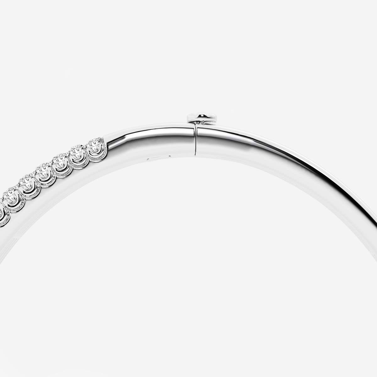Additional Image 2 for  5 ctw Round Lab Grown Diamond Three Row Bangle Bracelet - 7 Inches