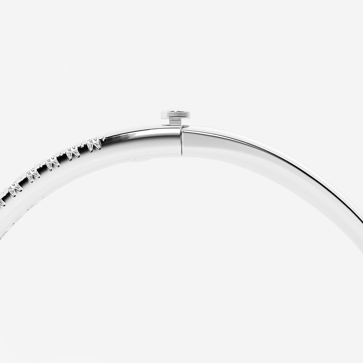 Additional Image 2 for  1 1/2 ctw Round Lab Grown Diamond French Pave Bangle Bracelet - 7 Inches