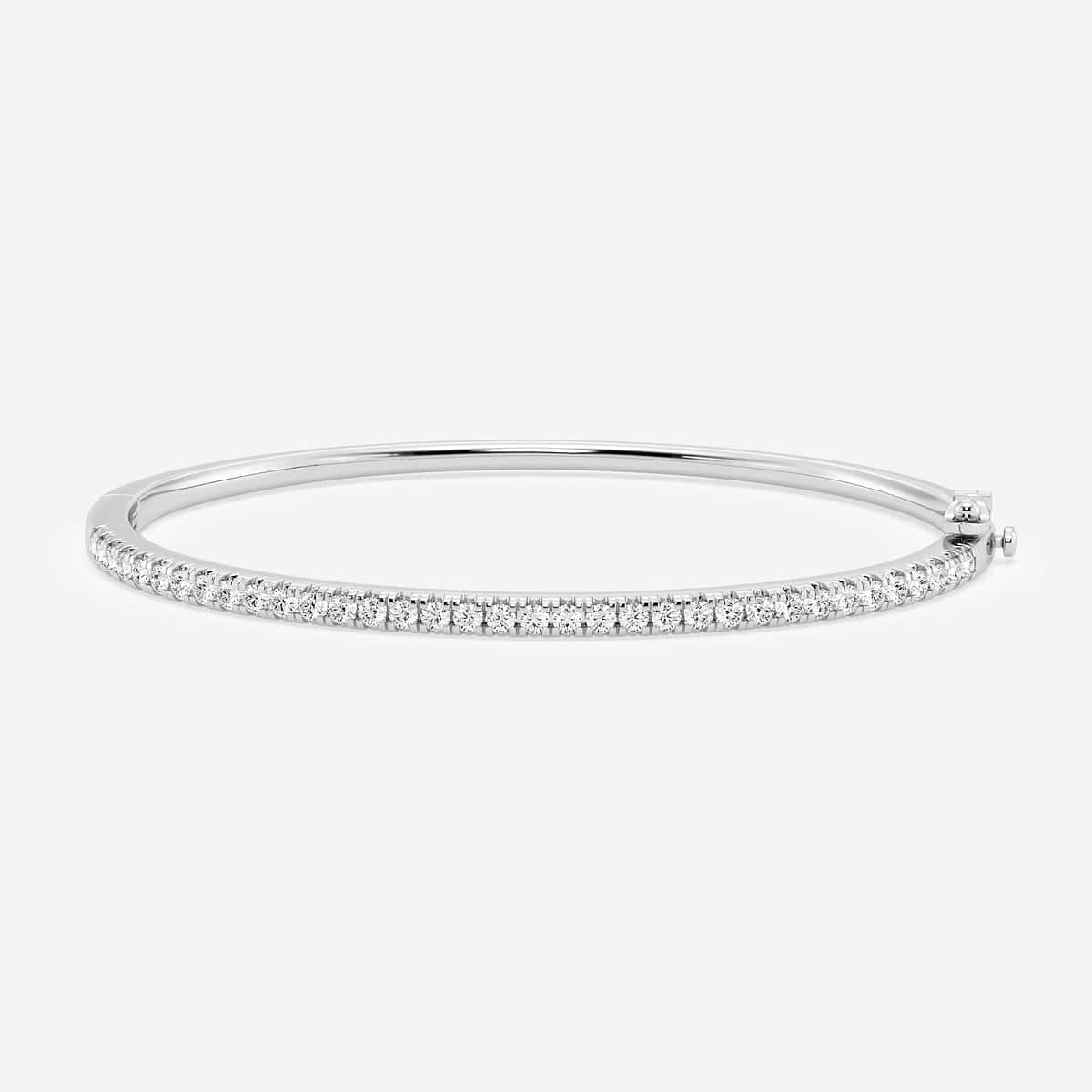 1 1/2 ctw Round Lab Grown Diamond French Pave Bangle Bracelet - 7 Inches