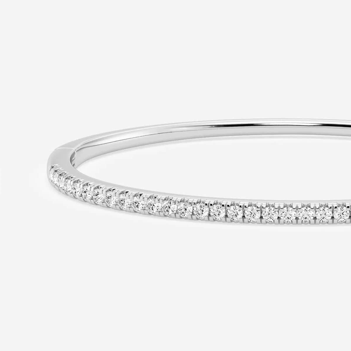 Additional Image 1 for  1 1/2 ctw Round Lab Grown Diamond French Pave Bangle Bracelet - 7 Inches