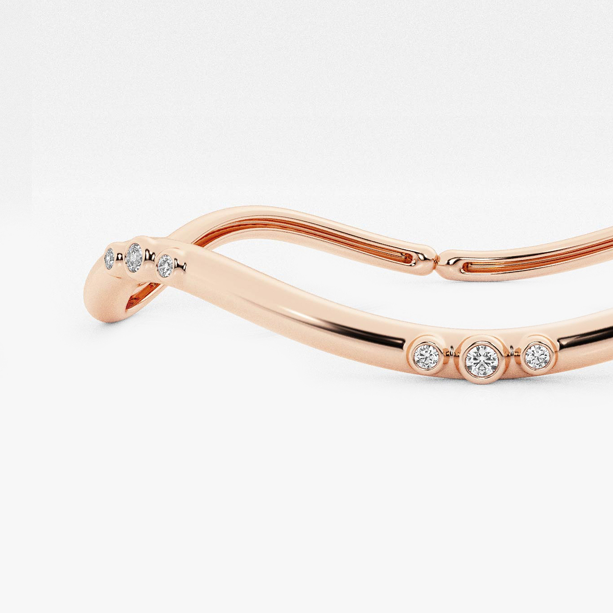 Additional Image 1 for  näas Eärth 1/2 ctw Round Lab Grown Diamond Wavy Bangle Bracelet - 6 Inches