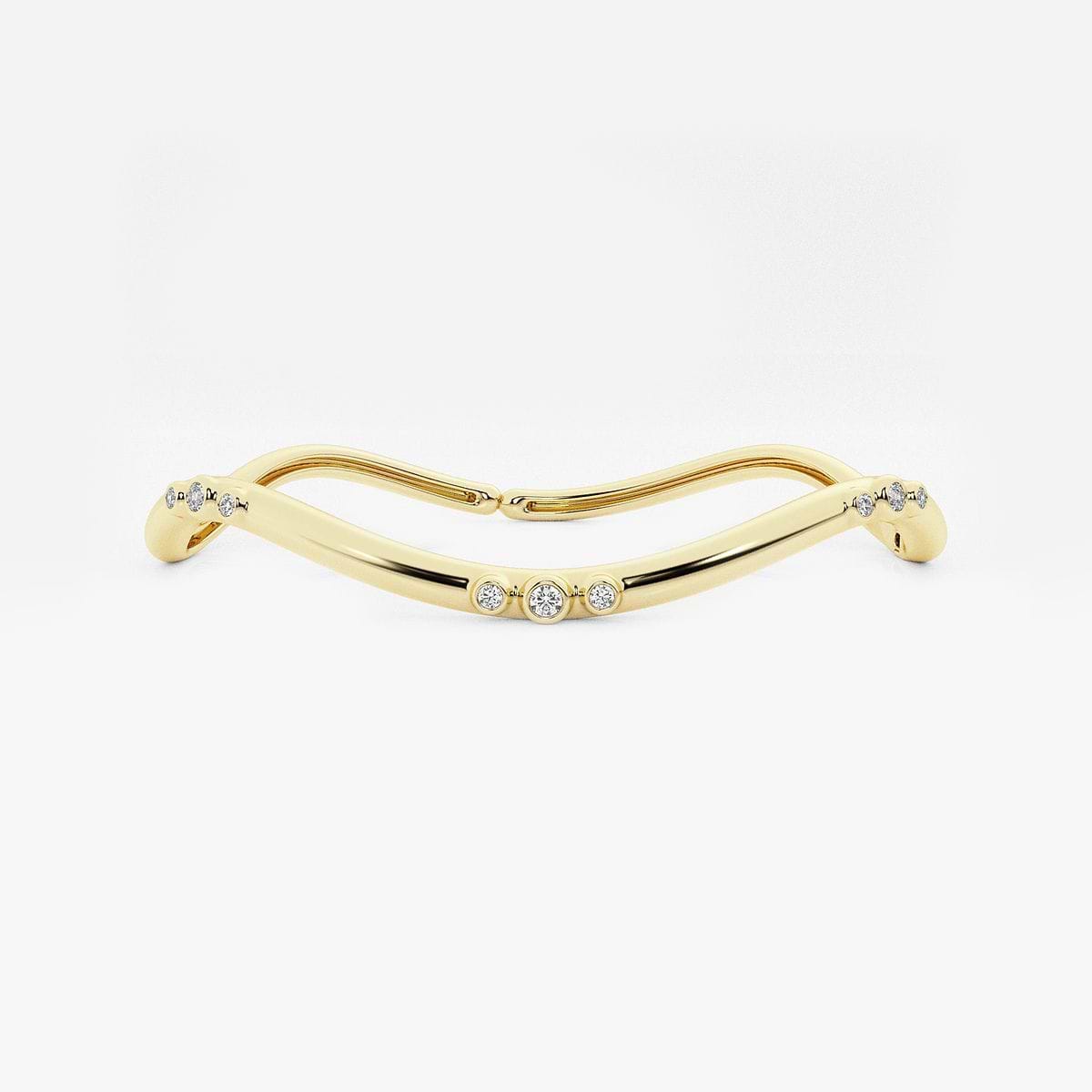 näas Eärth 1/2 ctw Round Lab Grown Diamond Wavy Bangle Bracelet - 7 Inches