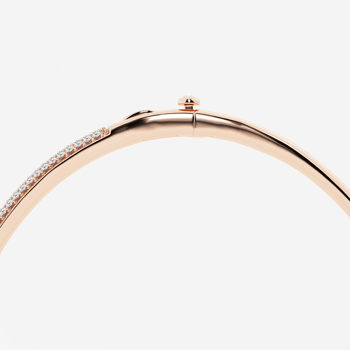 Additional Image 2 for  näas Bombë 1 ctw Round Lab Grown Diamond Pave Bangle Bracelet 14K Rose Gold 6 Inches