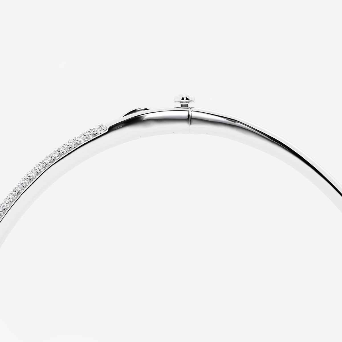 Additional Image 2 for  näas Bombë 1 ctw Round Lab Grown Diamond Pave Bangle Bracelet 14K White Gold 6 Inches