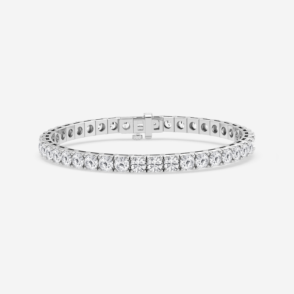 14 ctw Round Lab Grown Diamond Four-Prong Tennis Bracelet - 7.5 Inches 14K White Gold, F, VS2