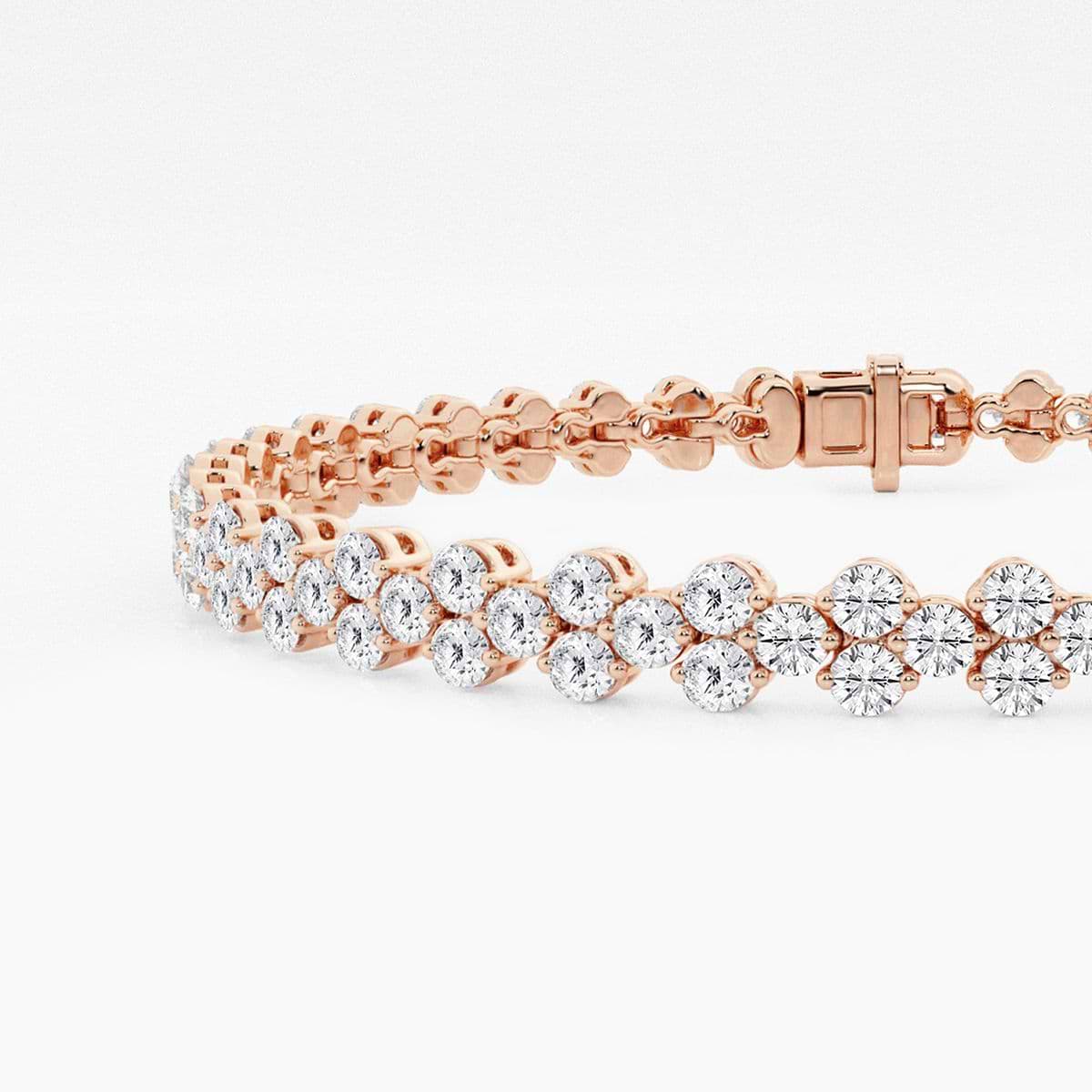 Additional Image 1 for  4 ctw Round Lab Grown Diamond Double Row Fashion Bracelet - 7 Inches