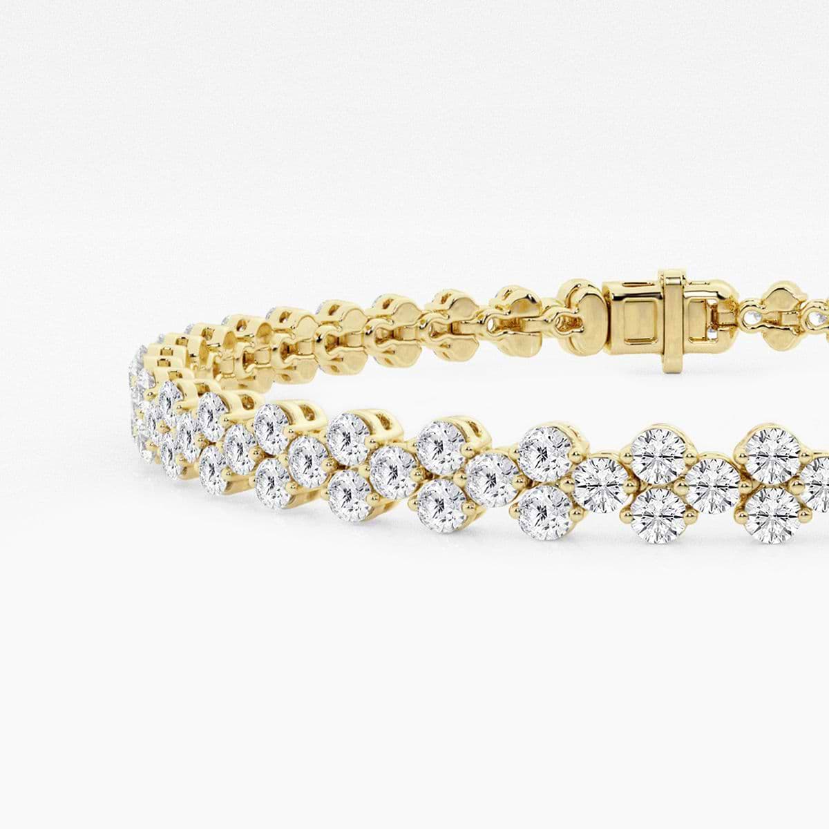 Additional Image 1 for  4 ctw Round Lab Grown Diamond Double Row Fashion Bracelet - 7 Inches