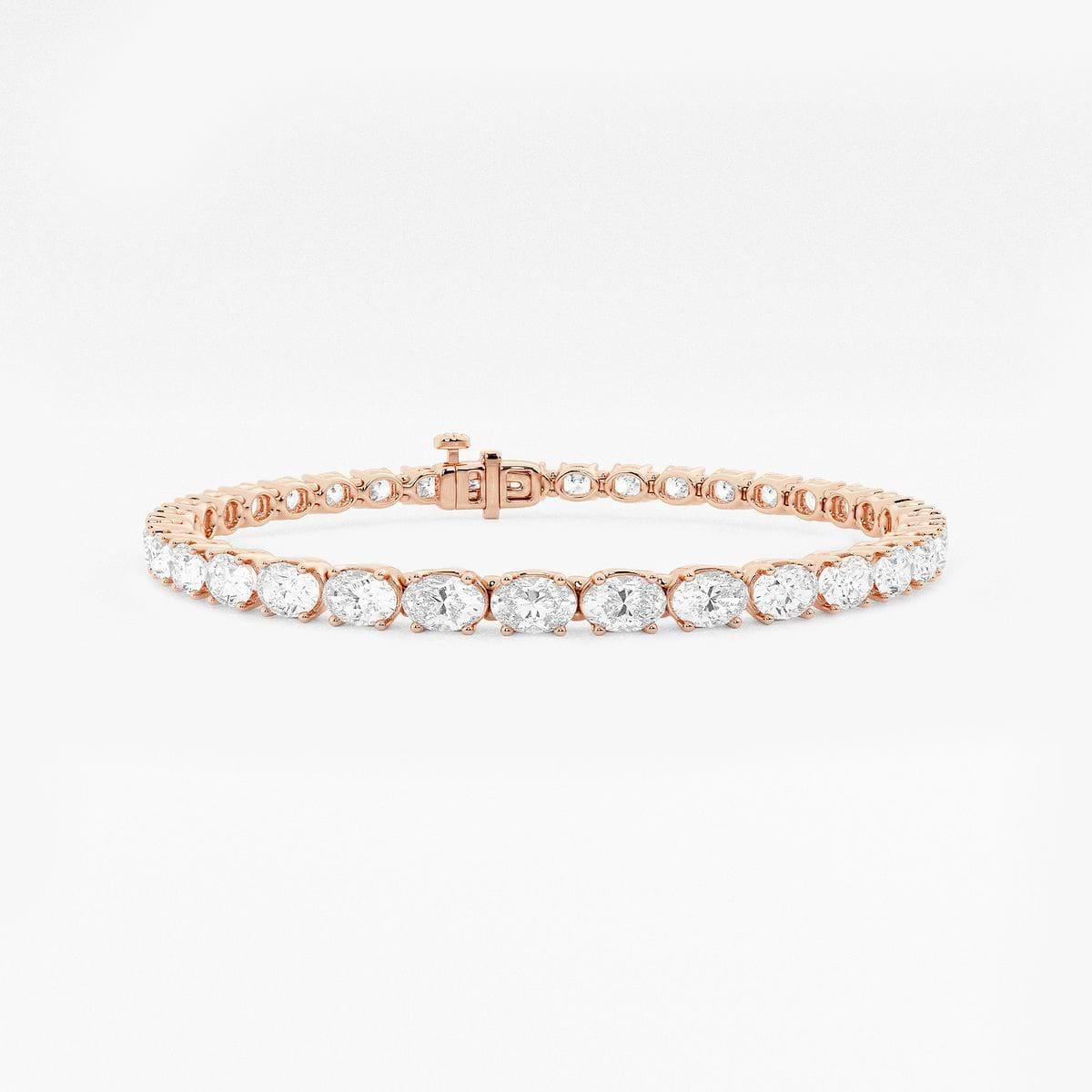 7 ctw Oval Lab Grown Diamond East-West Tennis Bracelet - 7 Inches