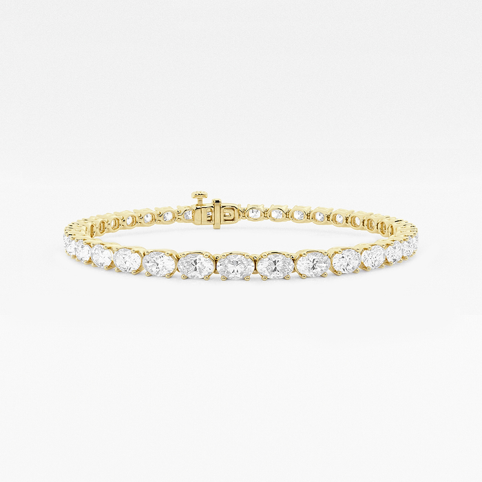 East-West Oval - 7 ctw Oval Lab Grown Diamond East-West Tennis Bracelet - 6 Inches