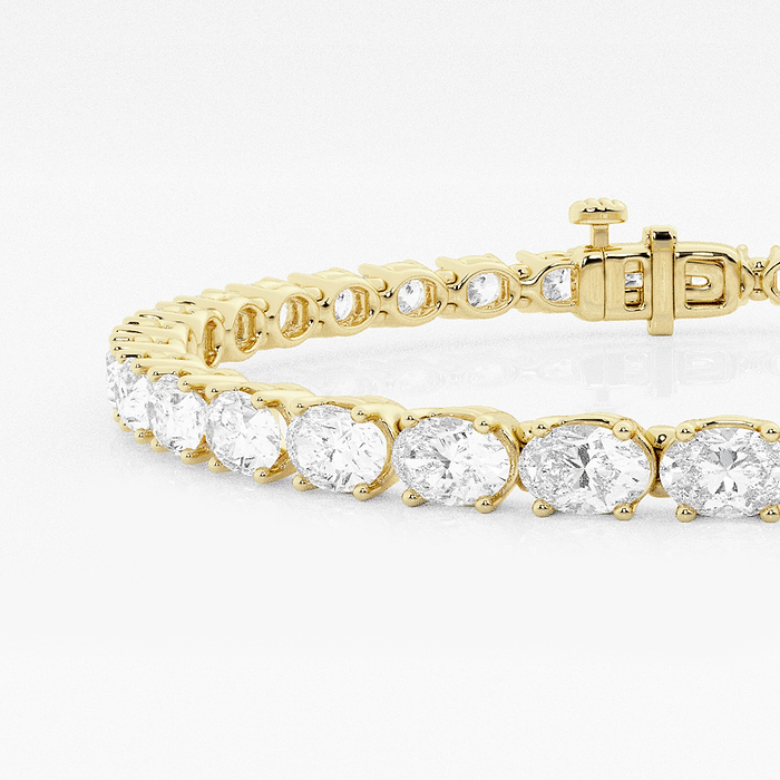 East-West Oval - 7 ctw Oval Lab Grown Diamond East-West Tennis Bracelet - 6 Inches